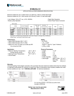 ESR416-12 Spec Sheet - Universal Lighting Technologies