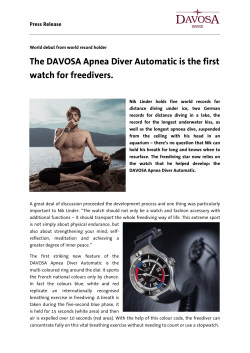 The DAVOSA Apnea Diver Automatic is the first watch for freedivers.