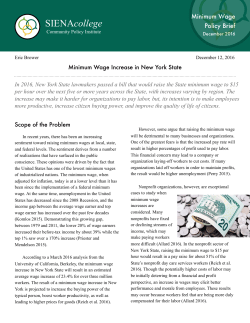 Minimum Wage Increase in New York State