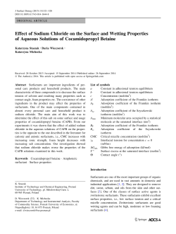 Effect of Sodium Chloride on the Surface and Wetting Properties of