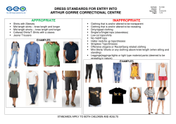 dress standards for entry into arthur gorrie correctional centre