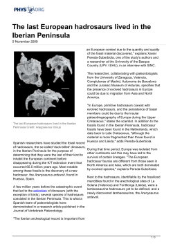 The last European hadrosaurs lived in the Iberian Peninsula
