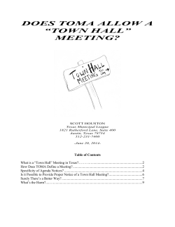 does toma allow a &ldquo;town hall&rdquo; meeting?