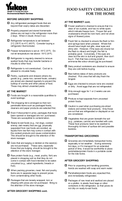 Food Safety checklist for the Home