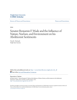 Senator Benjamin F. Wade and the Influence of