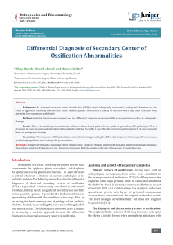 Differential Diagnosis of Secondary Center of Ossification