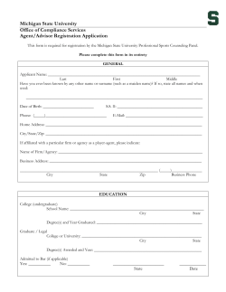 Agent Registration Form - Michigan State University