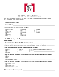 2016-2017 Post-Field Trip TEACHER Survey