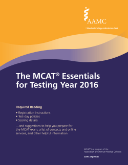 The MCAT&reg; Essentials for Testing Year 2016