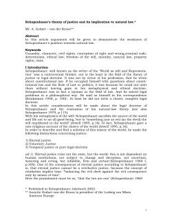 Schopenhauer`s theory of justice and its implication to natural law