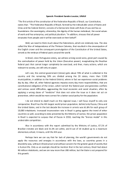 Speech: President Sandro Locutor, UNALE "The first article