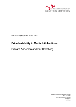 Price Instability in Multi-Unit Auctions Edward Anderson and P&auml;r