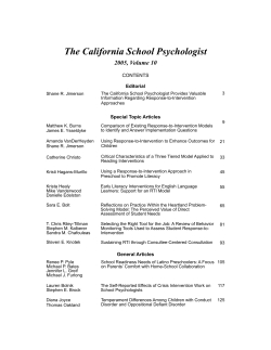 The California School Psychologist