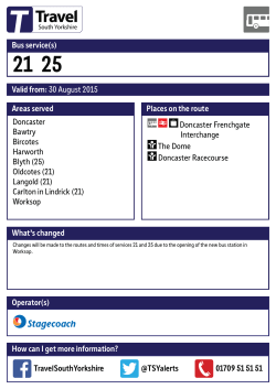21 25 Doncaster valid from 30 August 2015