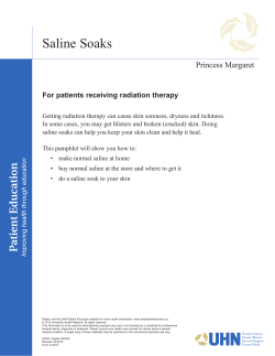 Saline Soaks - the University Health Network