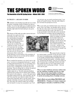 the spoken word - National Multiple Sclerosis Society