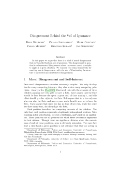 Disagreement Behind the Veil of Ignorance