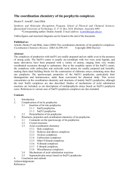 The coordination chemistry of tin porphyrin complexes