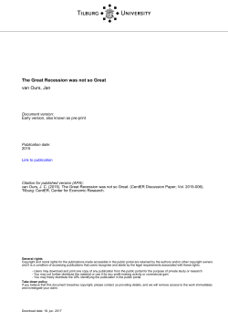 Tilburg University The Great Recession was not so Great van Ours