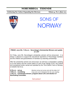 Tidende June`15 draft - Norumbega Lodge, Sons of Norway