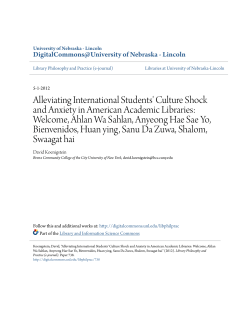 Alleviating International Students` Culture Shock and Anxiety in