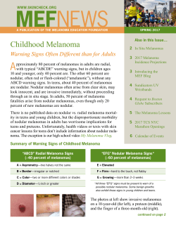 MEF News - Melanoma Education Foundation