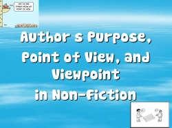 authors pov, purpose, viewpoint nonfiction