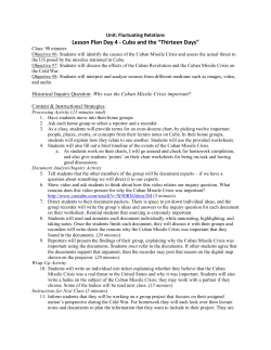 Lesson Plan Day 4 - Cuba and the &ldquo;Thirteen Days&rdquo;