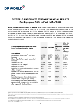 DP World Announces Strong Financial Results