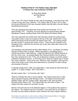 TRANSLATION OF 1781 PUEBLO SAN JOSE MAP In History San