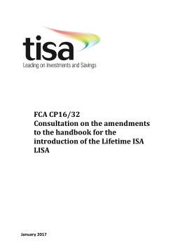 FCA CP16/32 Consultation on the amendments to the