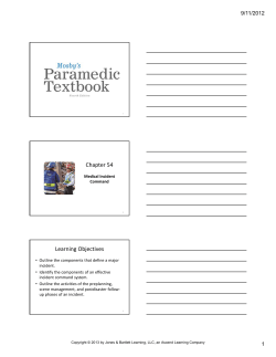 Chapter 54 Learning Objectives - Advanced Emergency Medical