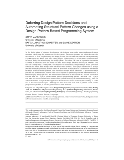 Deferring Design Pattern Decisions and Automating Structural
