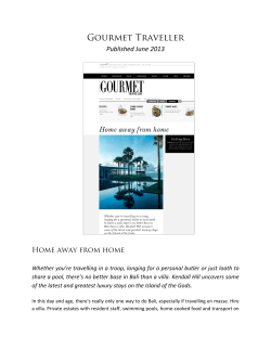 Gourmet Traveller - Villa Bayuh Sabbha