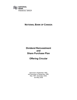 Dividend Reinvestment and Share Purchase Plan