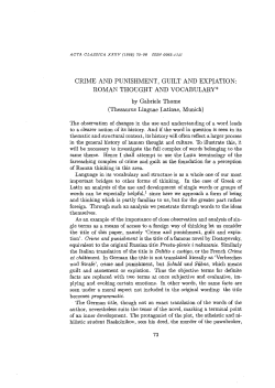 crime and punishment, guilt and expjation: roman thought and