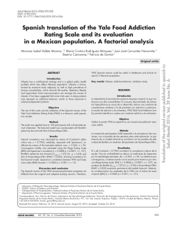 Spanish translation of the Yale Food Addiction Rating Scale and its