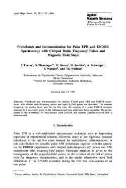 Probeheads and instrumentation for pulse EPR and ENDOR
