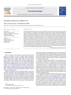 Neuropsychologia Semantic memory in object use