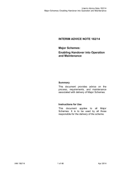 IAN 182/14 - Standards for Highways