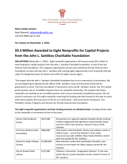 9.3 Million Awarded to Eight Nonprofits for Capital Projects from the