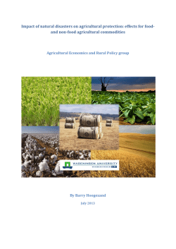 Impact of natural disasters on agricultural protection