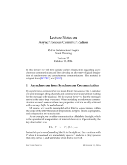 Lecture Notes on Asynchronous Communication