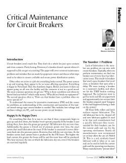 Critical Maintenance for Circuit Breakers