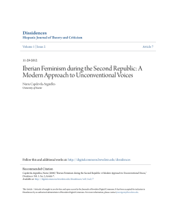 Iberian Feminism during the Second Republic: A Modern Approach