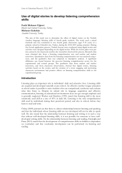 Use of digital stories to develop listening comprehension skills