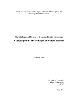 Clause and Sentence Construction in Kurrama