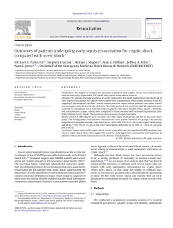 Outcomes of patients undergoing early sepsis resuscitation
