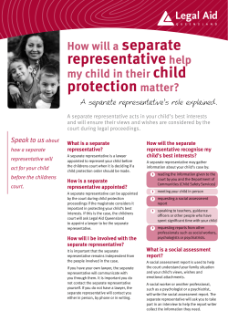 How will a separate representative help my child in their child