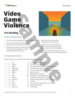 SAMPLE &ndash; Video Game Violence &ndash; Mini